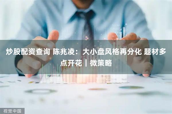 炒股配资查询 陈兆凌：大小盘风格再分化 题材多点开花｜微策略