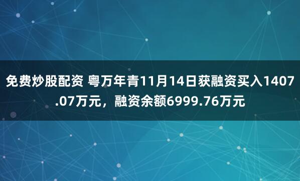 免费炒股配资 粤万年青11月14日获融资买入1407.07万元，融资余额6999.76万元