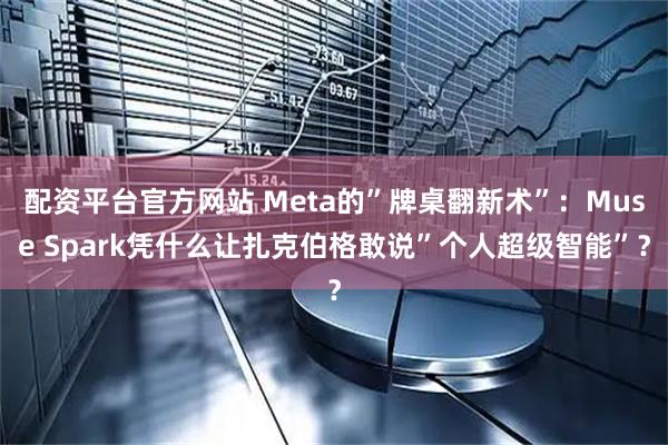 配资平台官方网站 Meta的”牌桌翻新术”：Muse Spark凭什么让扎克伯格敢说”个人超级智能”？