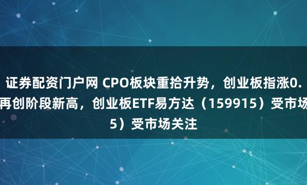 证券配资门户网 CPO板块重拾升势，创业板指涨0.15%再创阶段新高，创业板ETF易方达（159915）受市场关注